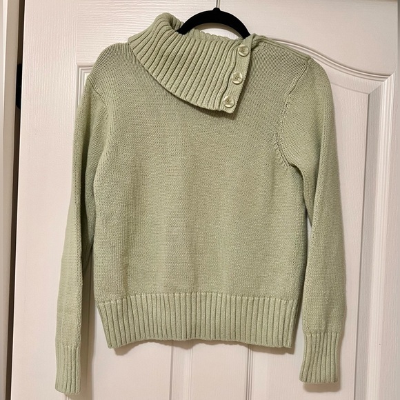 90s Vintage 🌿 Fashion Bug Sage Green Cowl-neck Sweater - Picture 2 of 3